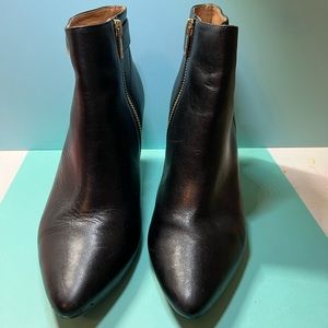 CK zip up booties gold trim